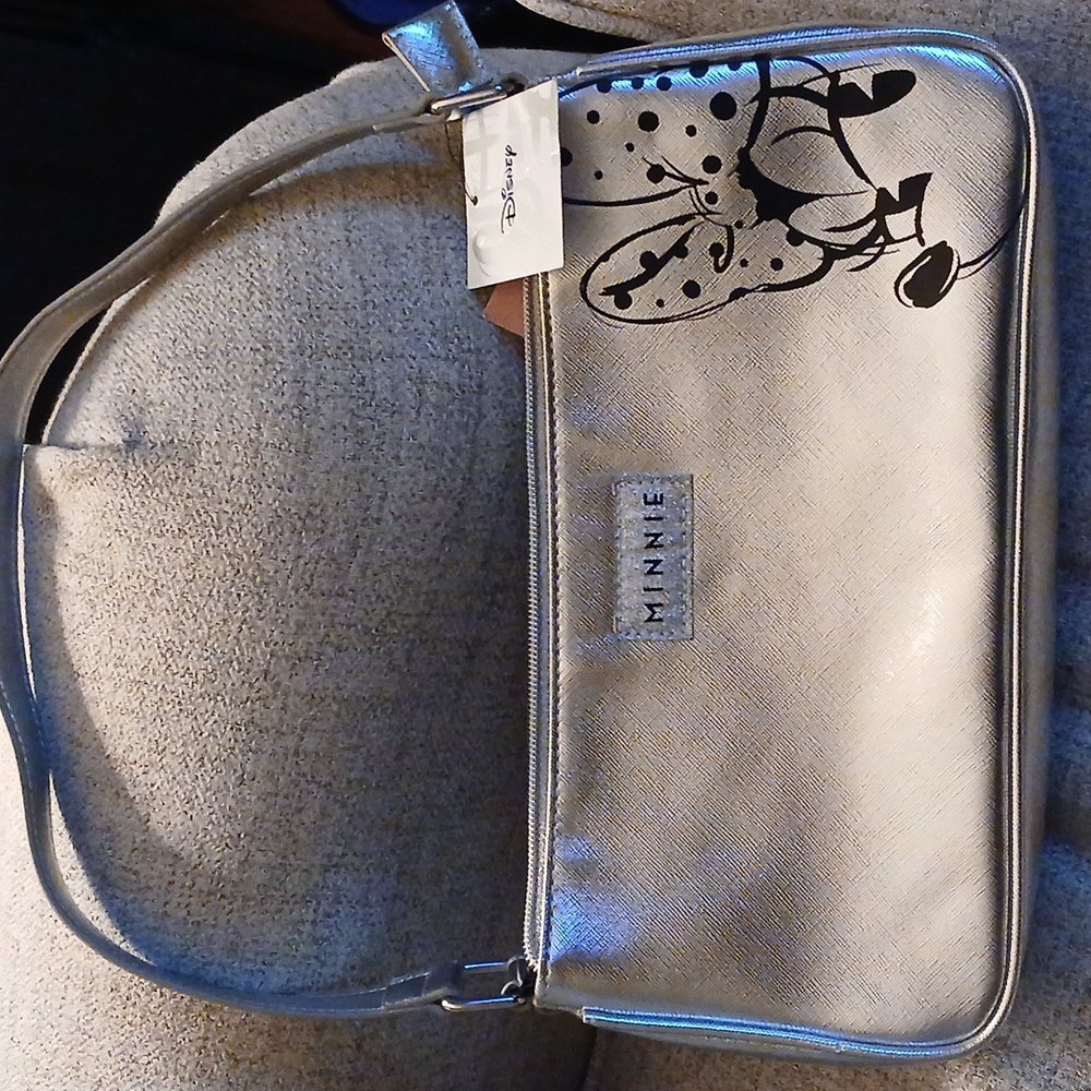 Disney Minnie Mouse Silver Wink Baguette Purse Shoulder Bag NWT Danielle Nicole